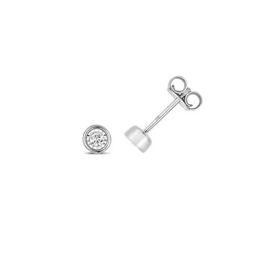 0.08ct White Gold Diamond Illusion Robover Studs